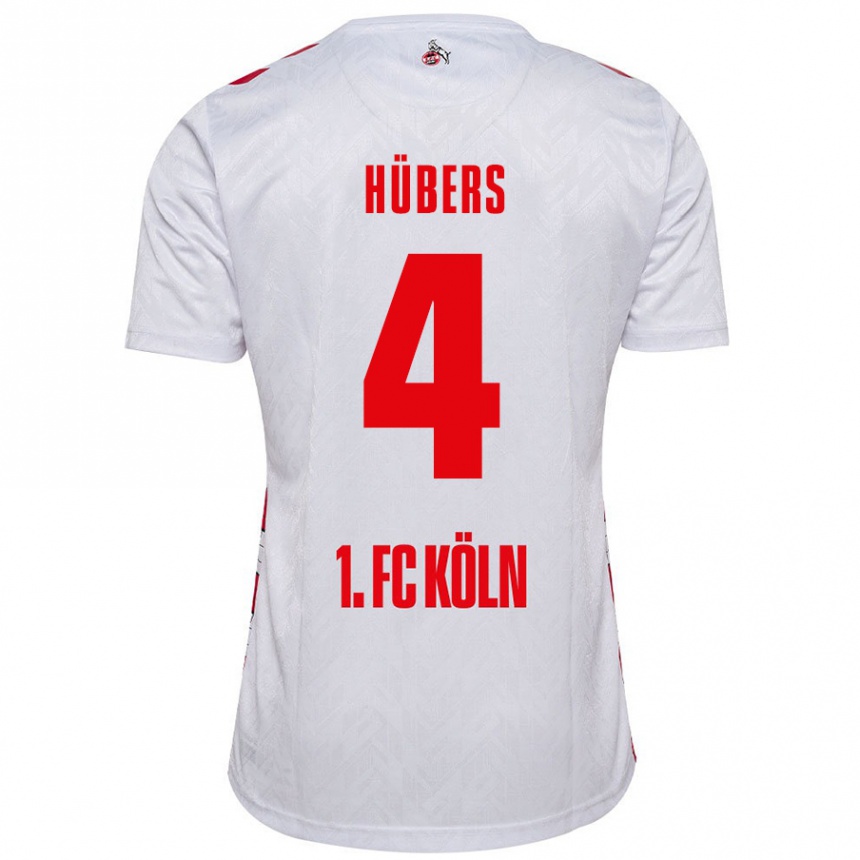 Niño Fútbol Camiseta Timo Hübers #4 Blanco Rojo 1ª Equipación 2024/25