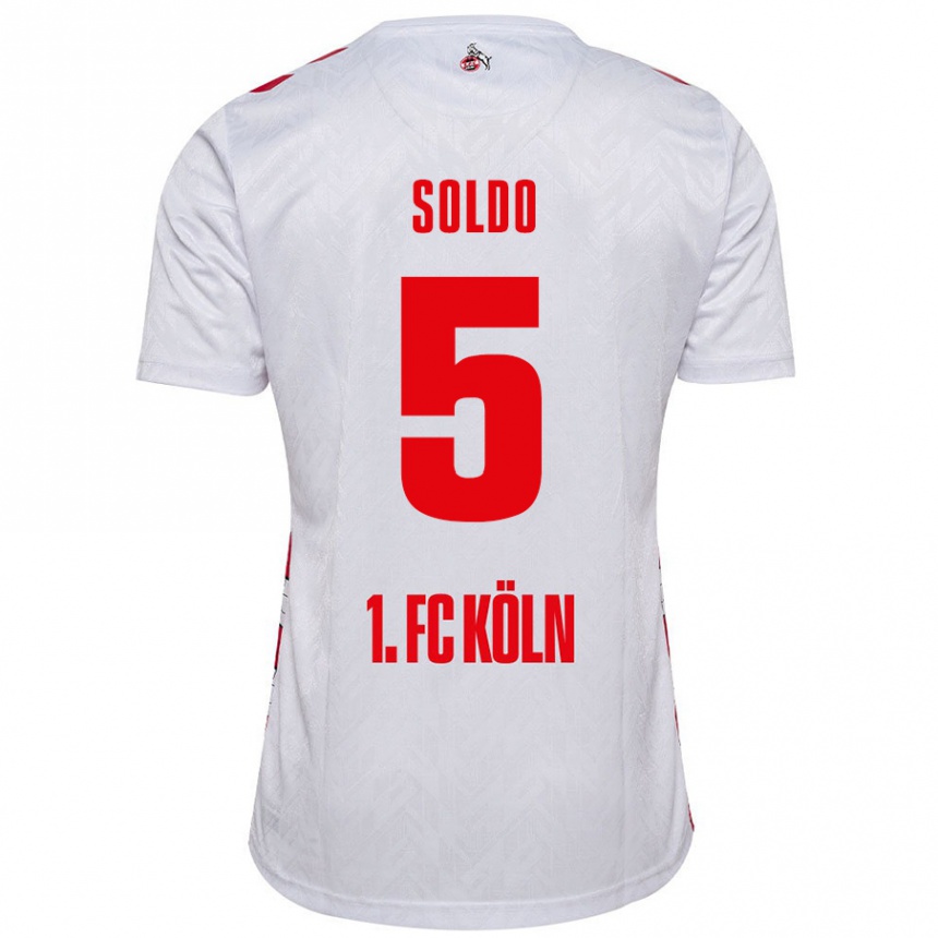 Niño Fútbol Camiseta Nikola Soldo #5 Blanco Rojo 1ª Equipación 2024/25