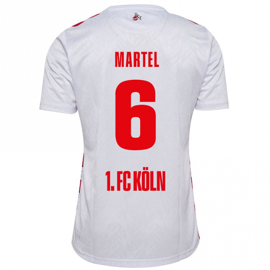 Niño Fútbol Camiseta Eric Martel #6 Blanco Rojo 1ª Equipación 2024/25