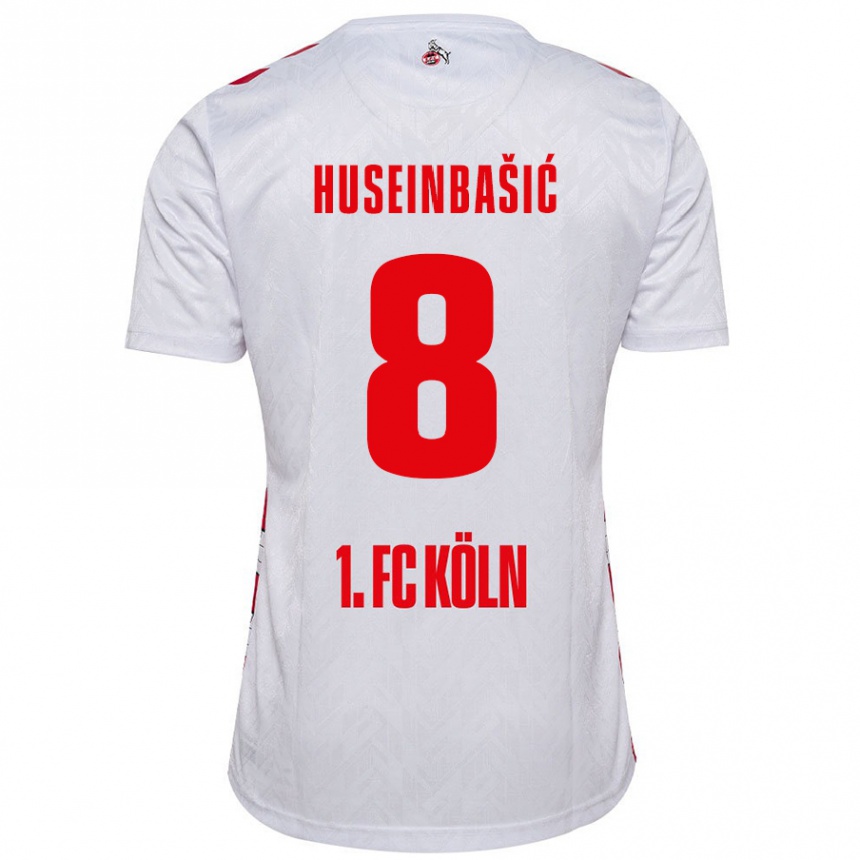 Niño Fútbol Camiseta Denis Huseinbasic #8 Blanco Rojo 1ª Equipación 2024/25