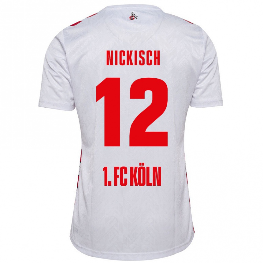 Niño Fútbol Camiseta Jonas Nickisch #12 Blanco Rojo 1ª Equipación 2024/25