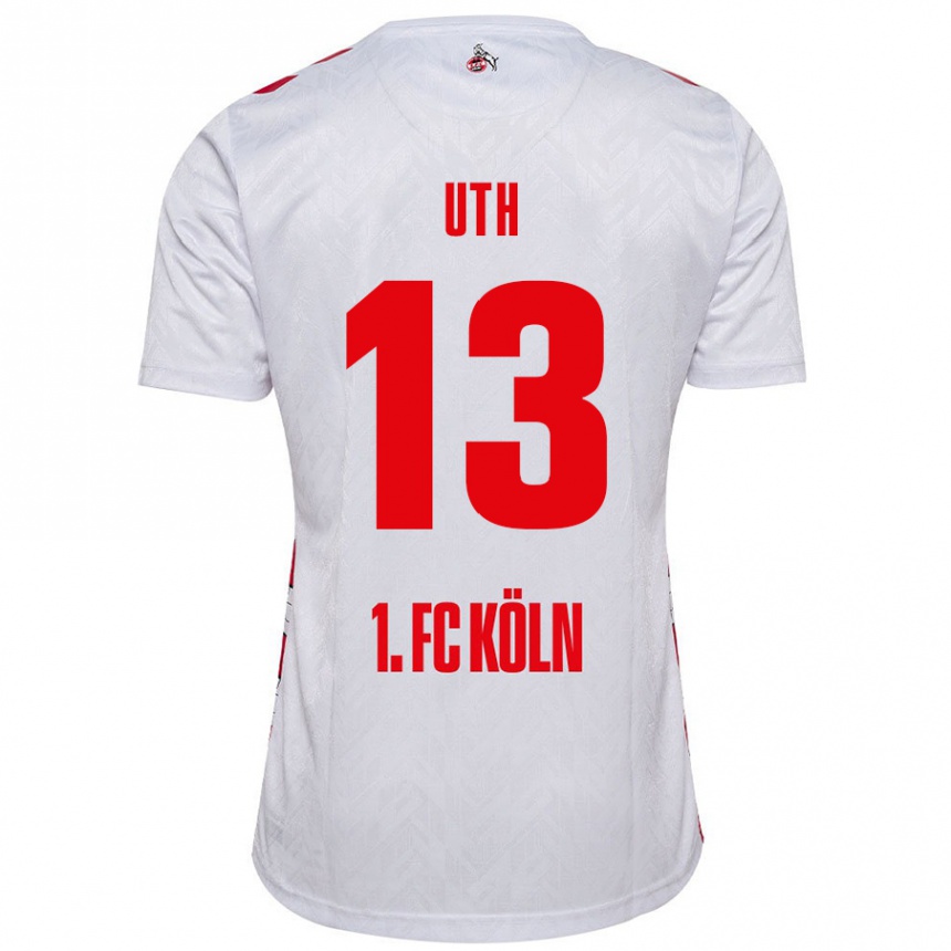 Niño Fútbol Camiseta Mark Uth #13 Blanco Rojo 1ª Equipación 2024/25