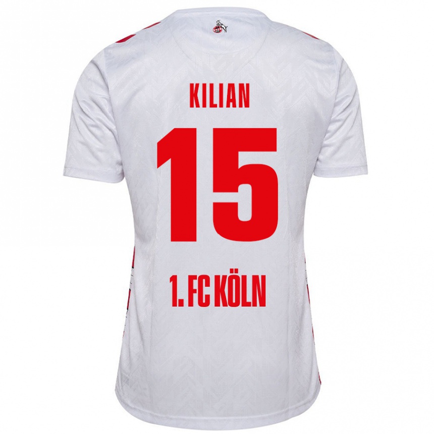 Niño Fútbol Camiseta Luca Kilian #15 Blanco Rojo 1ª Equipación 2024/25