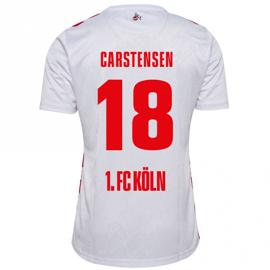 Niño Fútbol Camiseta Rasmus Carstensen #18 Blanco Rojo 1ª Equipación 2024/25