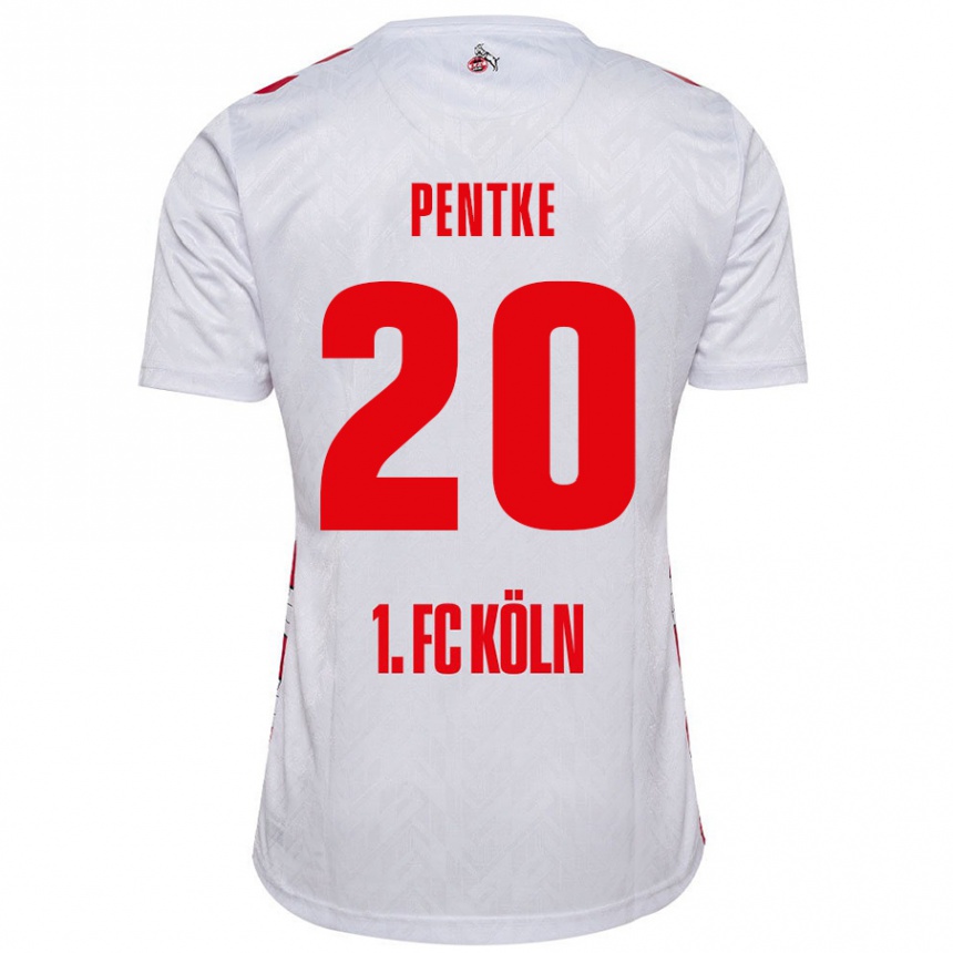 Niño Fútbol Camiseta Philipp Pentke #20 Blanco Rojo 1ª Equipación 2024/25