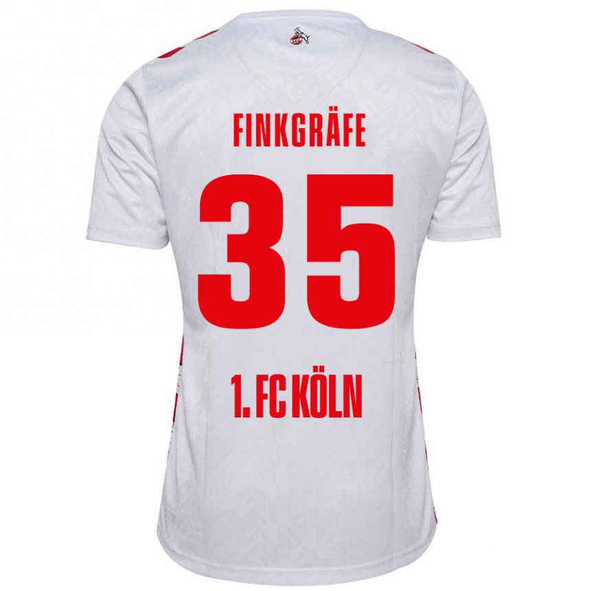 Niño Fútbol Camiseta Max Finkgräfe #35 Blanco Rojo 1ª Equipación 2024/25