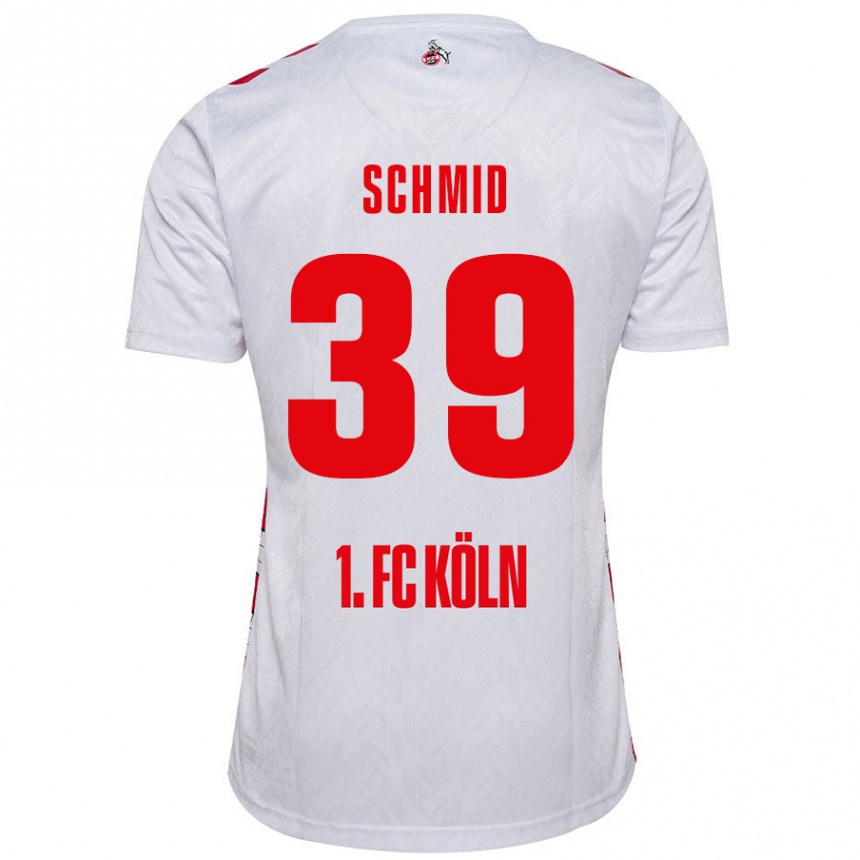 Niño Fútbol Camiseta Maximilian Schmid #39 Blanco Rojo 1ª Equipación 2024/25