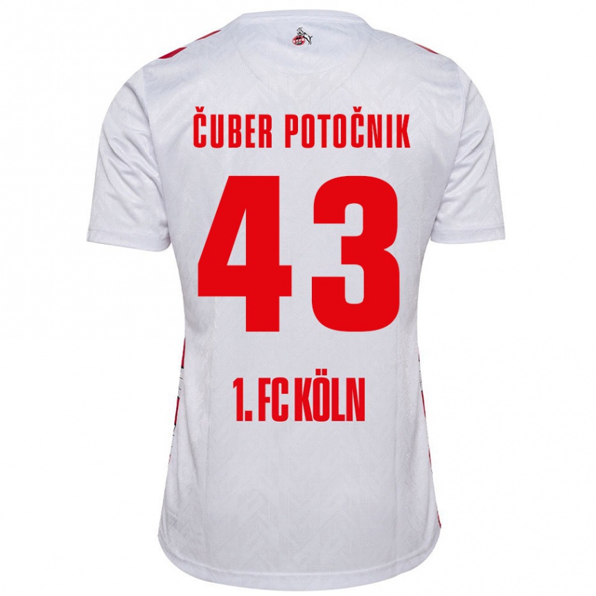 Niño Fútbol Camiseta Jaka Cuber Potocnik #43 Blanco Rojo 1ª Equipación 2024/25