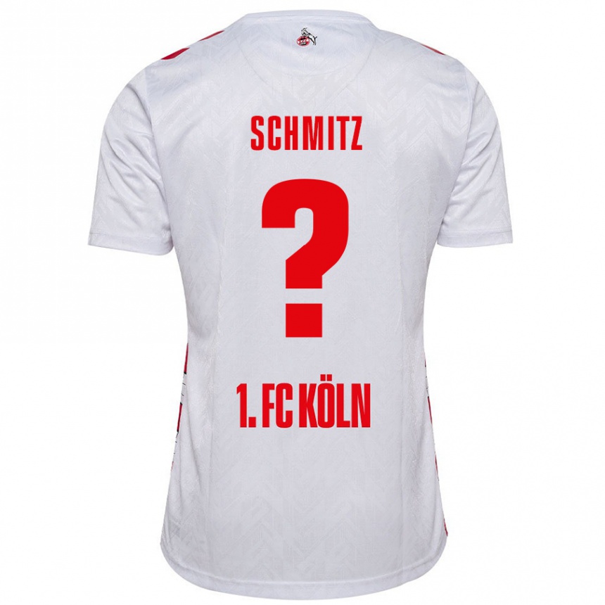 Niño Fútbol Camiseta Timo Schmitz #0 Blanco Rojo 1ª Equipación 2024/25