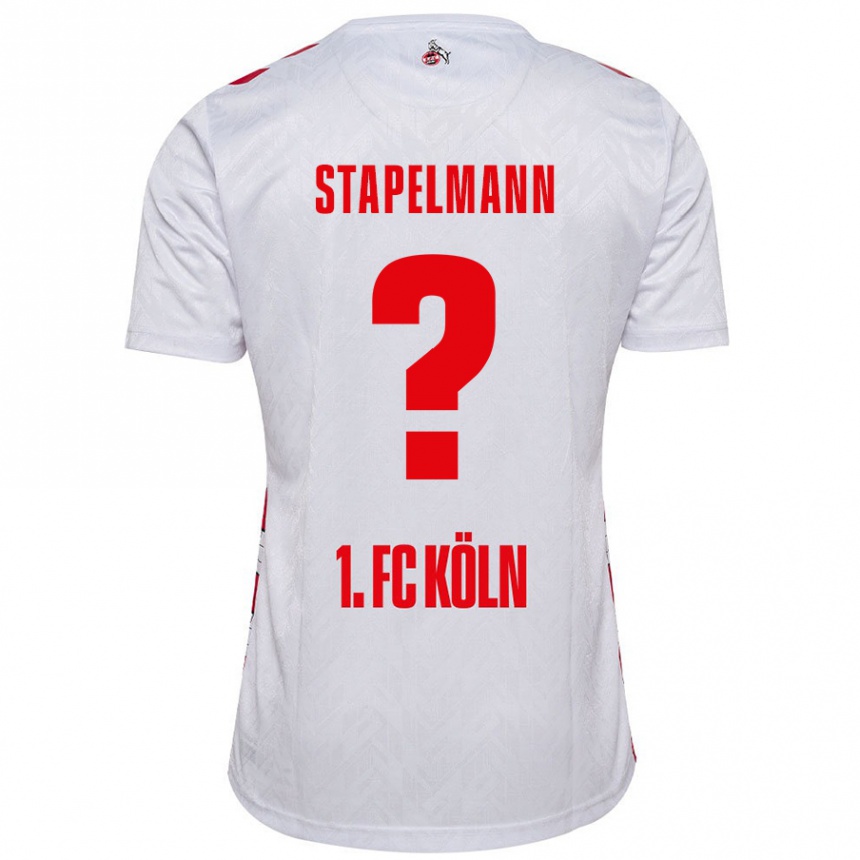 Niño Fútbol Camiseta Luis Stapelmann #0 Blanco Rojo 1ª Equipación 2024/25