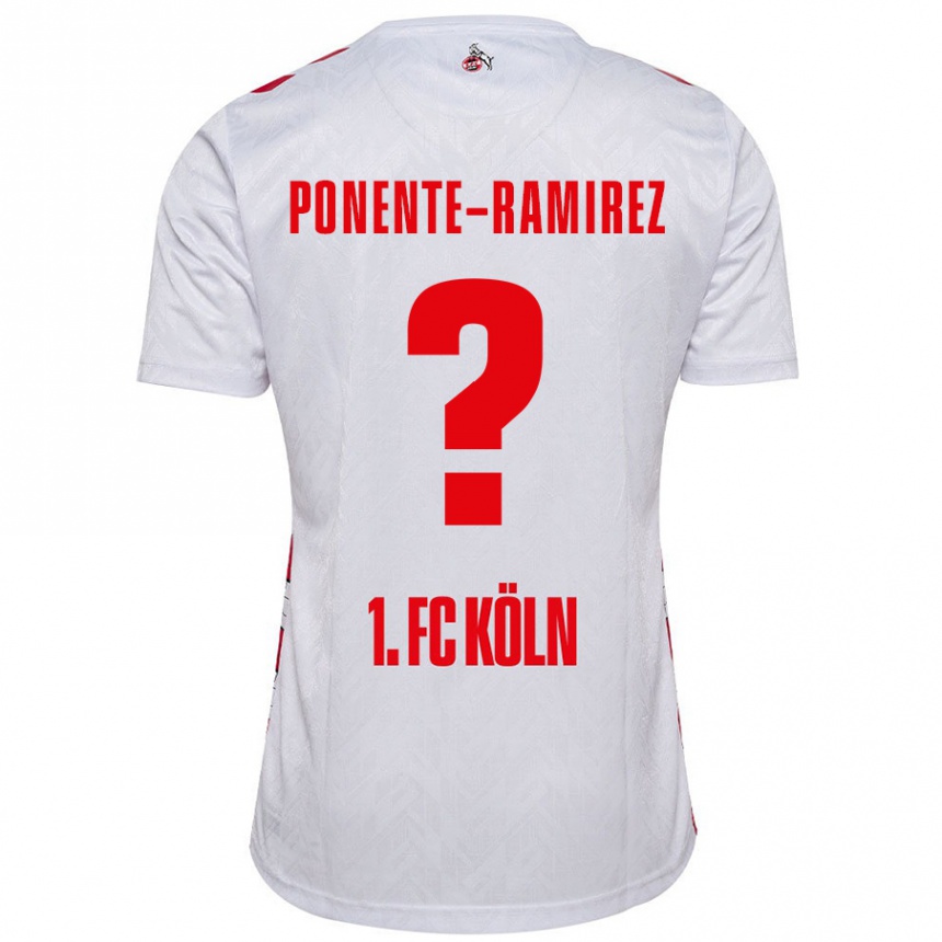 Niño Fútbol Camiseta Jason Ponente-Ramirez #0 Blanco Rojo 1ª Equipación 2024/25