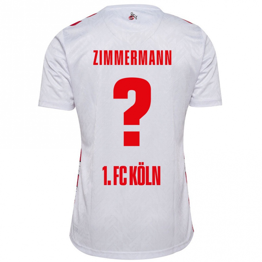 Niño Fútbol Camiseta Nick Zimmermann #0 Blanco Rojo 1ª Equipación 2024/25