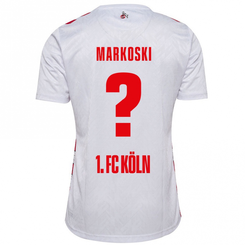 Niño Fútbol Camiseta Kristian Markoski #0 Blanco Rojo 1ª Equipación 2024/25