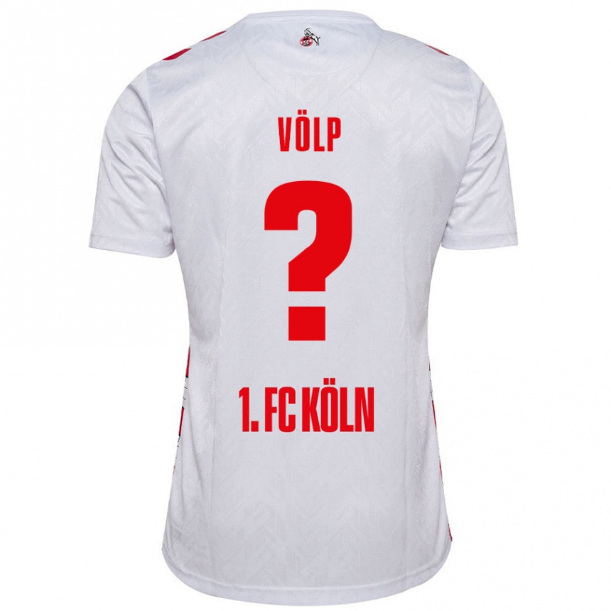 Niño Fútbol Camiseta Lennard Völp #0 Blanco Rojo 1ª Equipación 2024/25