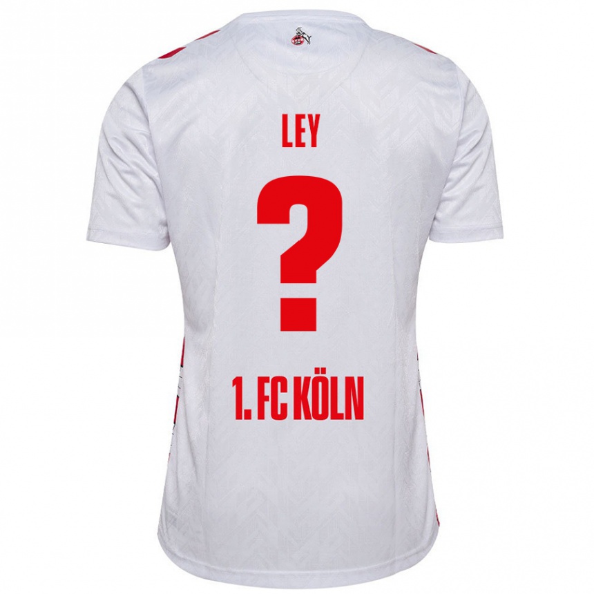 Niño Fútbol Camiseta Benjamin Ley #0 Blanco Rojo 1ª Equipación 2024/25