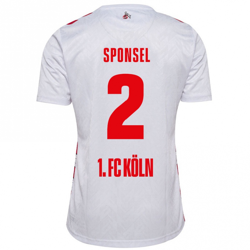 Niño Fútbol Camiseta Meiko Sponsel #2 Blanco Rojo 1ª Equipación 2024/25