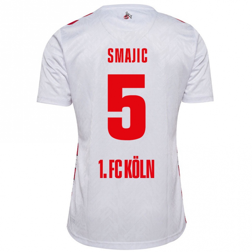 Niño Fútbol Camiseta Rijad Smajic #5 Blanco Rojo 1ª Equipación 2024/25