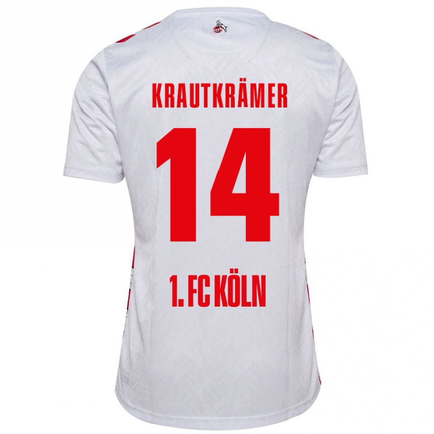 Niño Fútbol Camiseta Jakob Krautkrämer #14 Blanco Rojo 1ª Equipación 2024/25