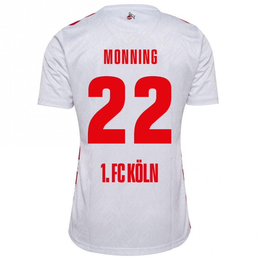 Niño Fútbol Camiseta Marlon Monning #22 Blanco Rojo 1ª Equipación 2024/25