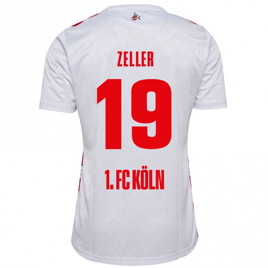 Niño Fútbol Camiseta Dóra Zeller #19 Blanco Rojo 1ª Equipación 2024/25