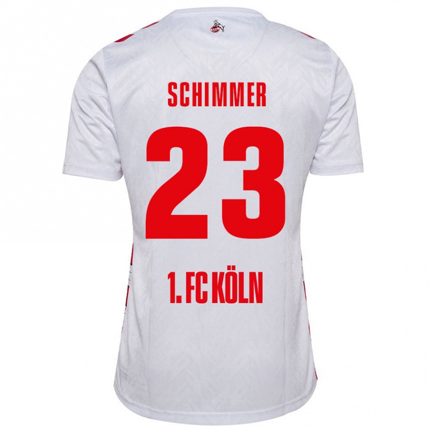 Niño Fútbol Camiseta Marleen Schimmer #23 Blanco Rojo 1ª Equipación 2024/25