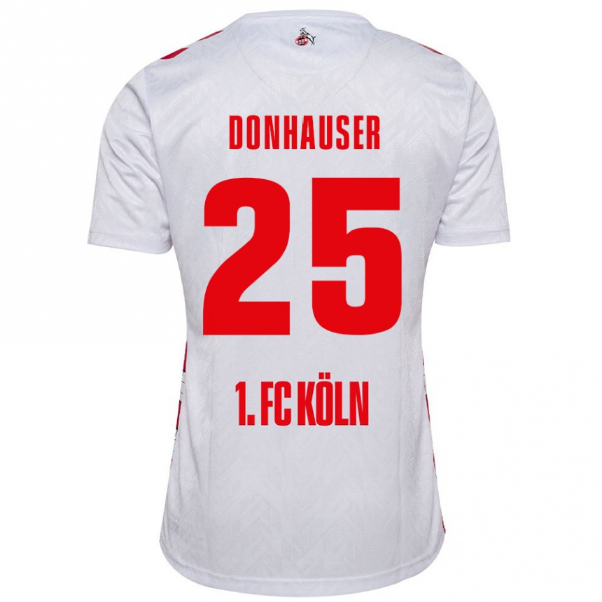 Niño Fútbol Camiseta Laura Donhauser #25 Blanco Rojo 1ª Equipación 2024/25