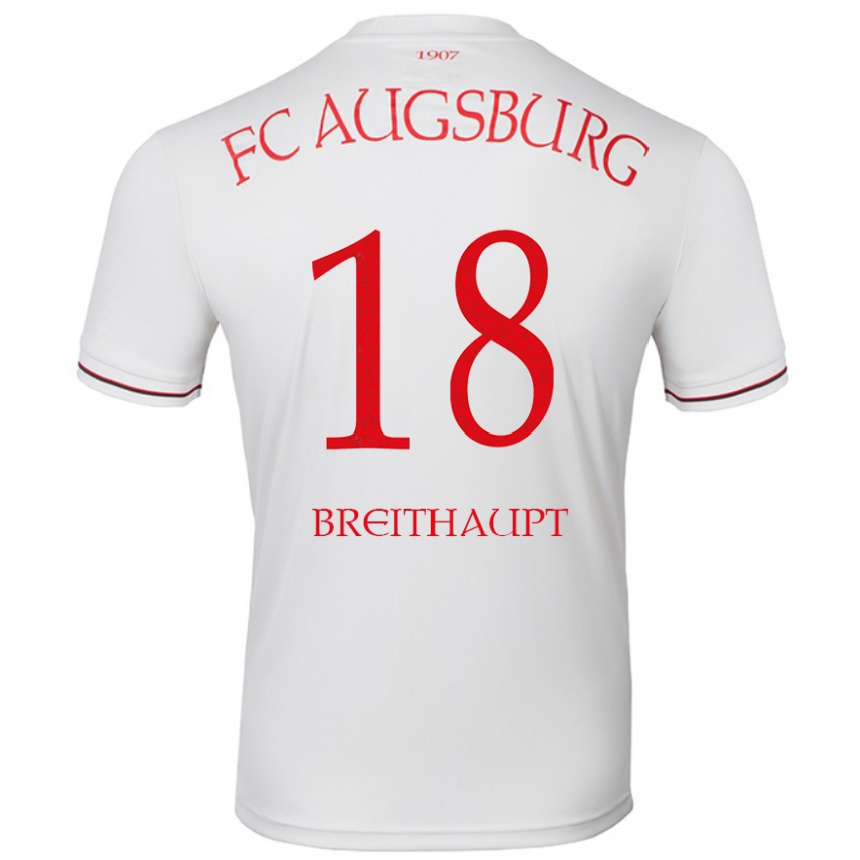 Niño Fútbol Camiseta Tim Breithaupt #18 Blanco 1ª Equipación 2024/25