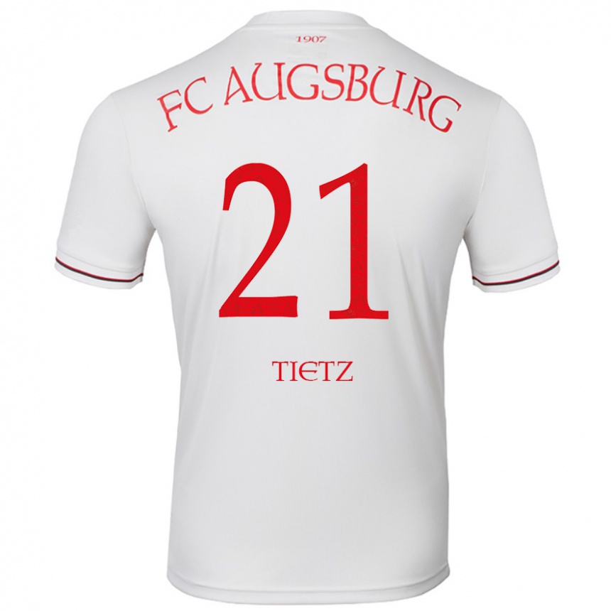 Niño Fútbol Camiseta Phillip Tietz #21 Blanco 1ª Equipación 2024/25