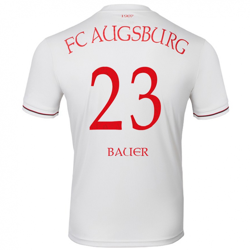 Niño Fútbol Camiseta Maximilian Bauer #23 Blanco 1ª Equipación 2024/25