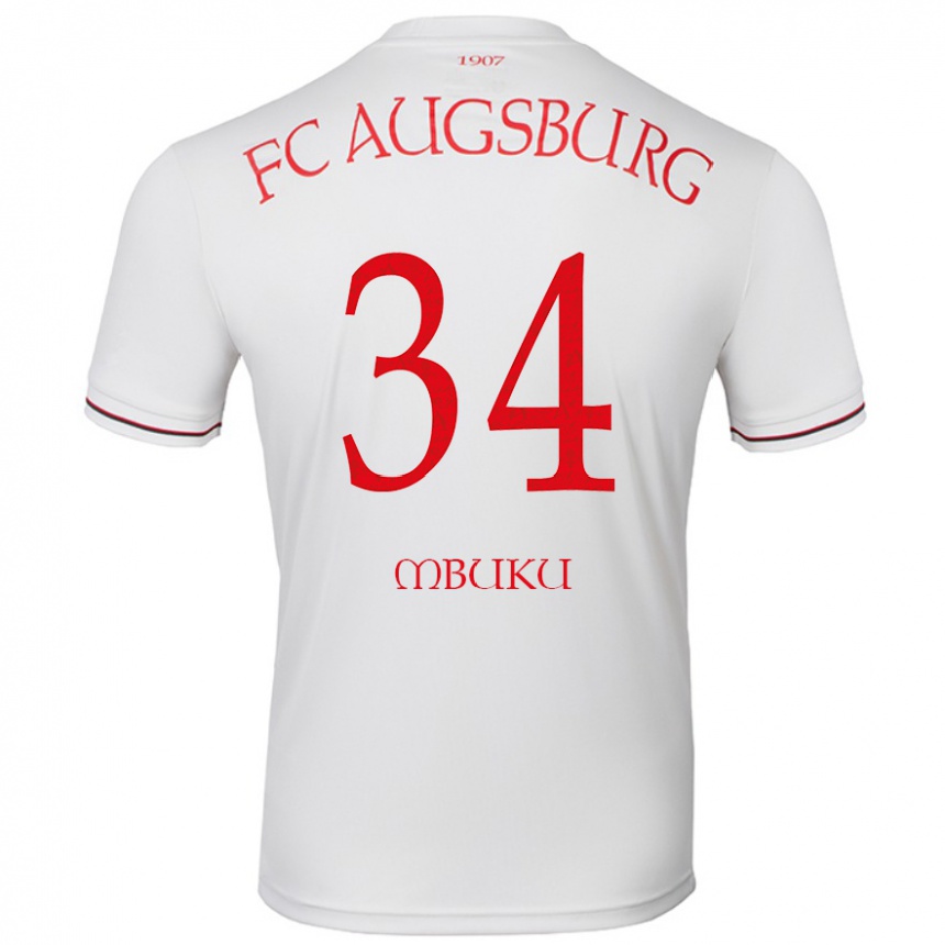 Niño Fútbol Camiseta Nathanaël Mbuku #34 Blanco 1ª Equipación 2024/25