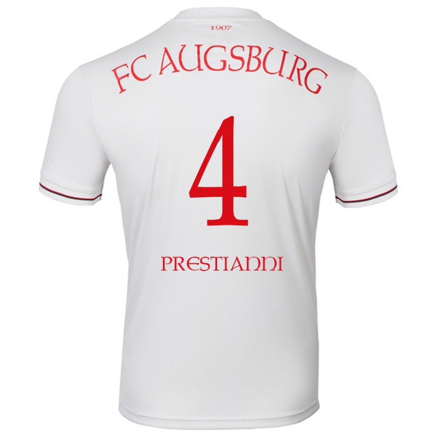 Niño Fútbol Camiseta Luis Prestianni #4 Blanco 1ª Equipación 2024/25