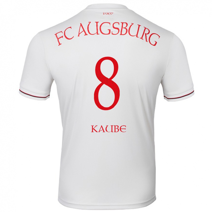 Niño Fútbol Camiseta Moritz Kaube #8 Blanco 1ª Equipación 2024/25