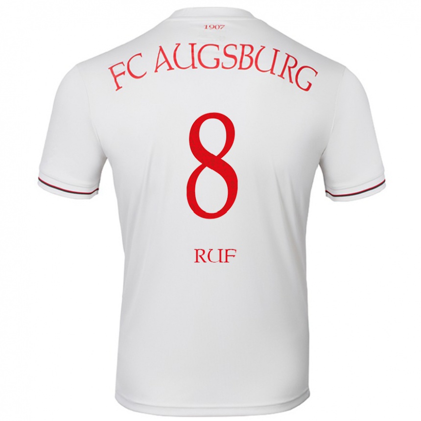 Niño Fútbol Camiseta Jonas Ruf #8 Blanco 1ª Equipación 2024/25