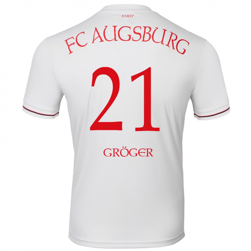 Niño Fútbol Camiseta Elias Gröger #21 Blanco 1ª Equipación 2024/25