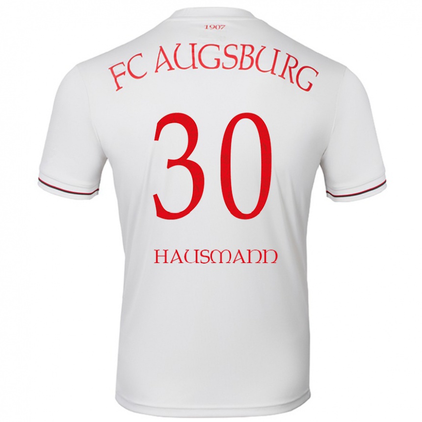 Niño Fútbol Camiseta Daniel Hausmann #30 Blanco 1ª Equipación 2024/25