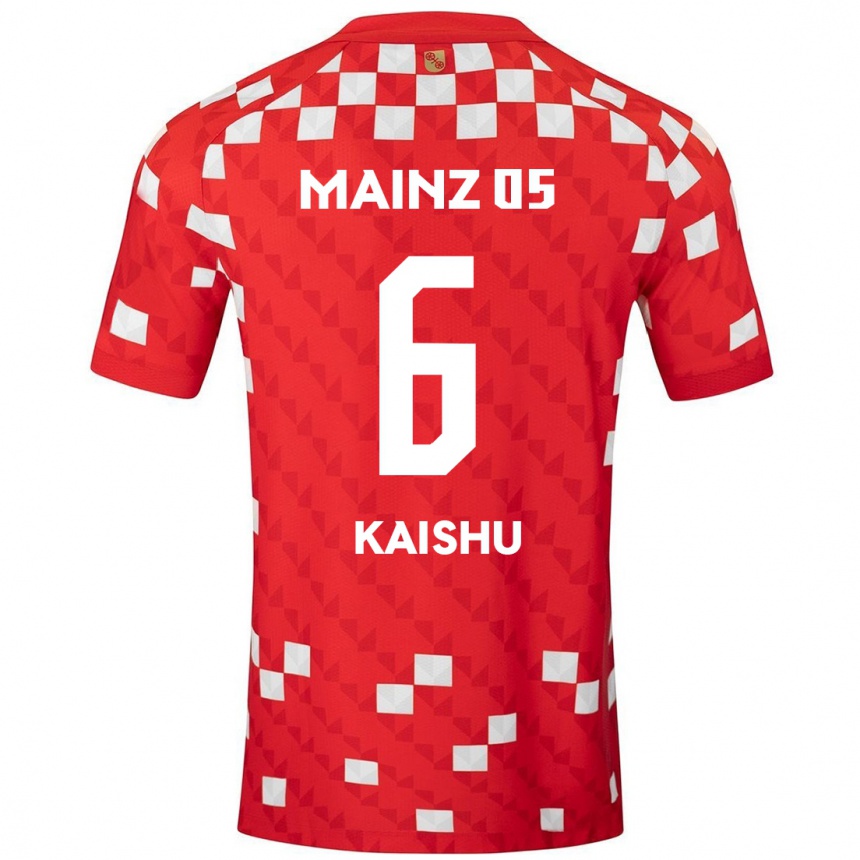 Niño Fútbol Camiseta Kaishu Sano #6 Blanco Rojo 1ª Equipación 2024/25