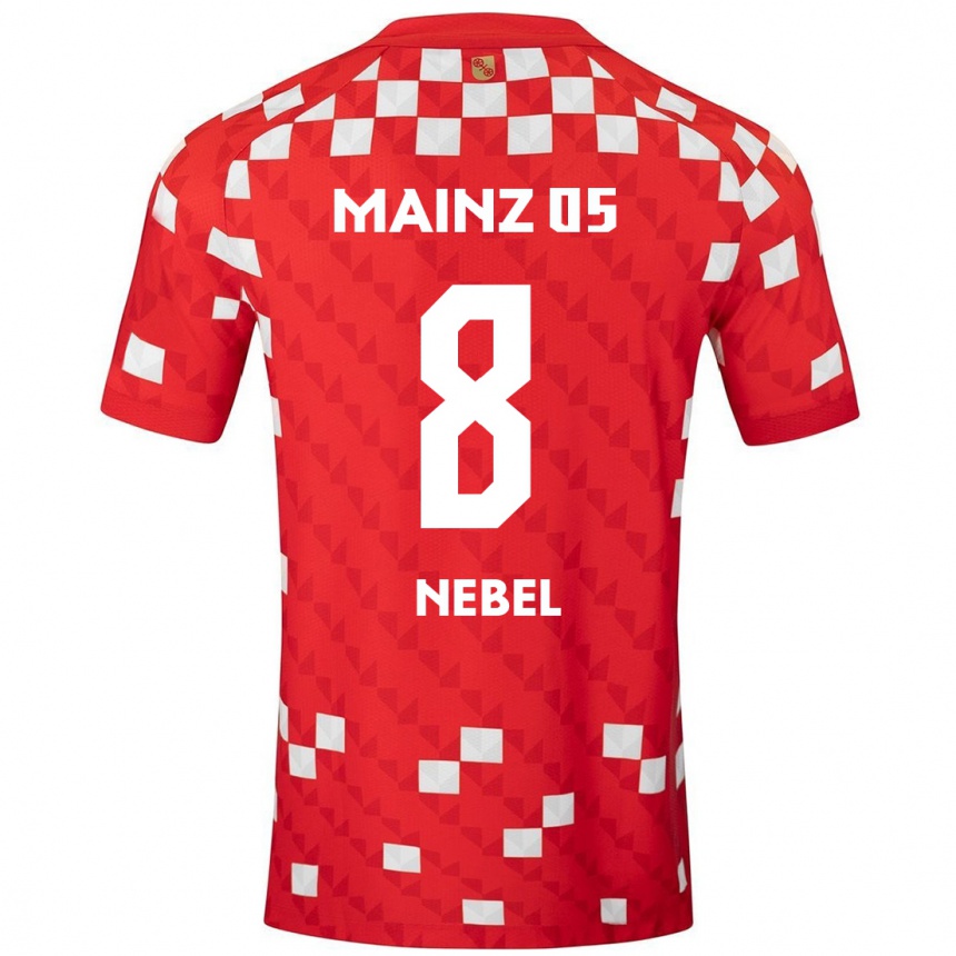 Niño Fútbol Camiseta Paul Nebel #8 Blanco Rojo 1ª Equipación 2024/25