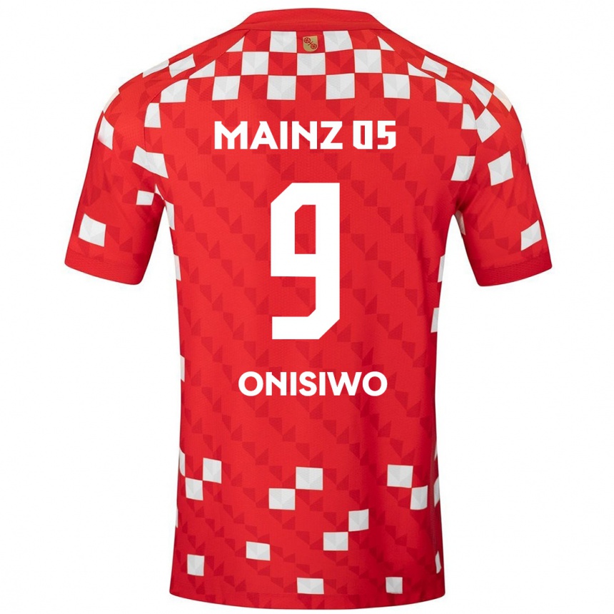 Niño Fútbol Camiseta Karim Onisiwo #9 Blanco Rojo 1ª Equipación 2024/25