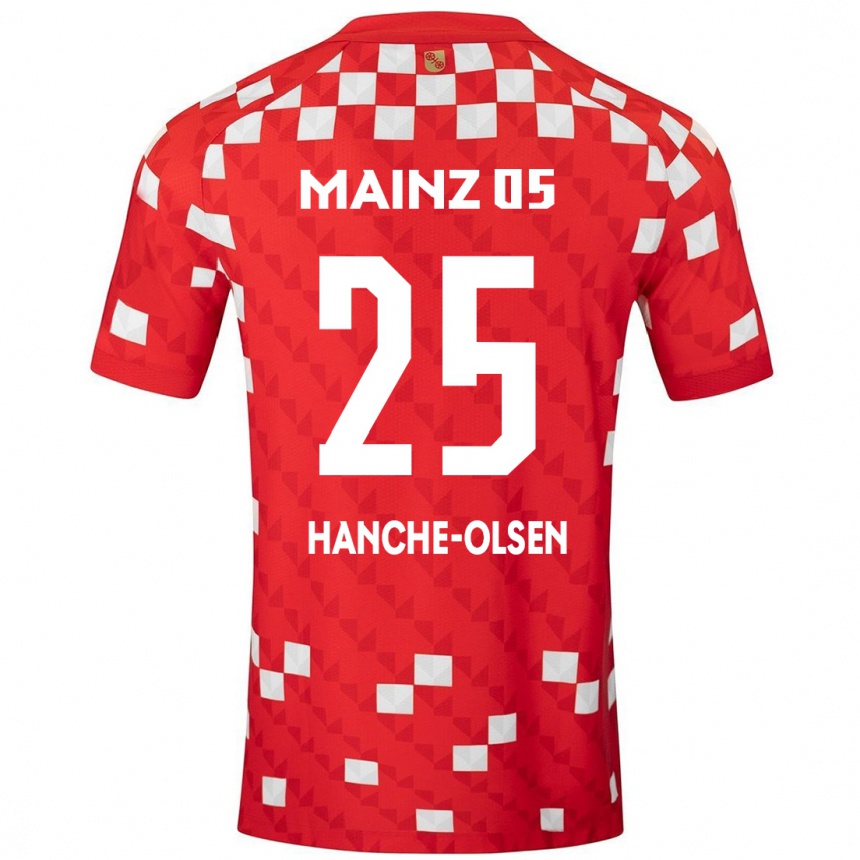 Niño Fútbol Camiseta Andreas Hanche-Olsen #25 Blanco Rojo 1ª Equipación 2024/25