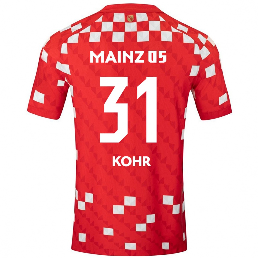 Niño Fútbol Camiseta Dominik Kohr #31 Blanco Rojo 1ª Equipación 2024/25