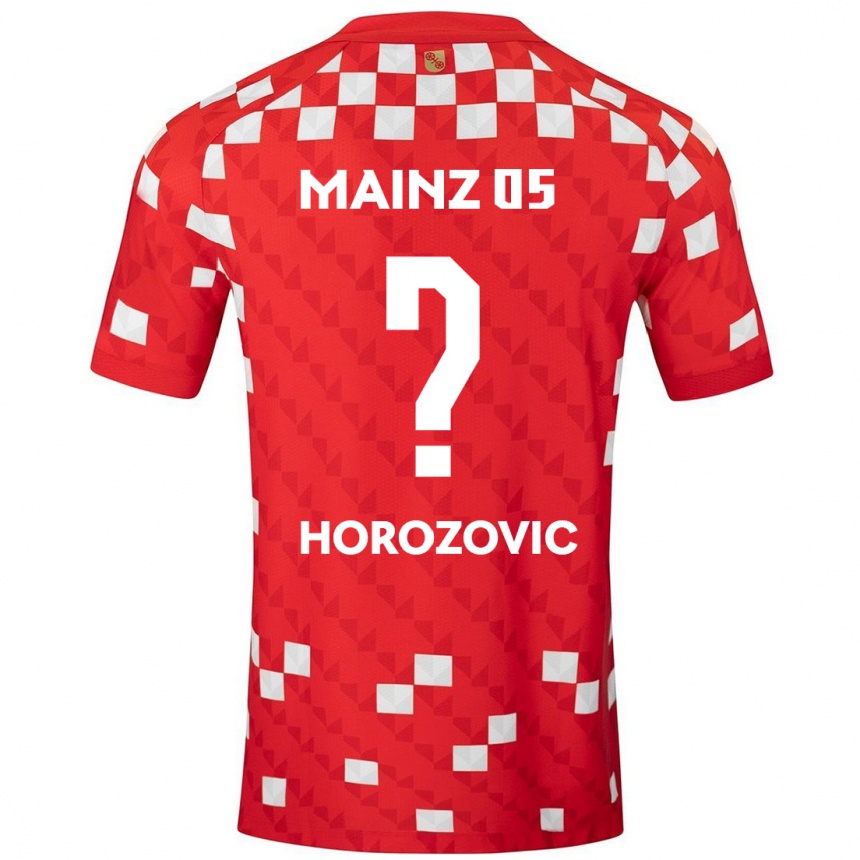 Niño Fútbol Camiseta Sean Horozovic #0 Blanco Rojo 1ª Equipación 2024/25