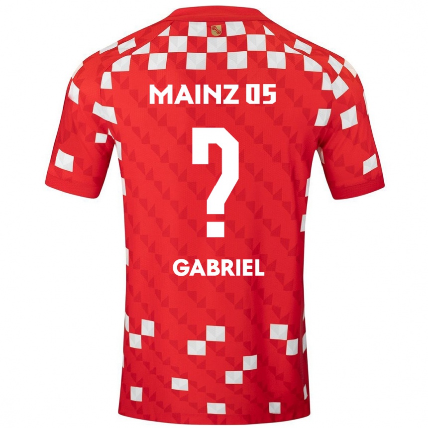 Niño Fútbol Camiseta Tebo Gabriel #0 Blanco Rojo 1ª Equipación 2024/25