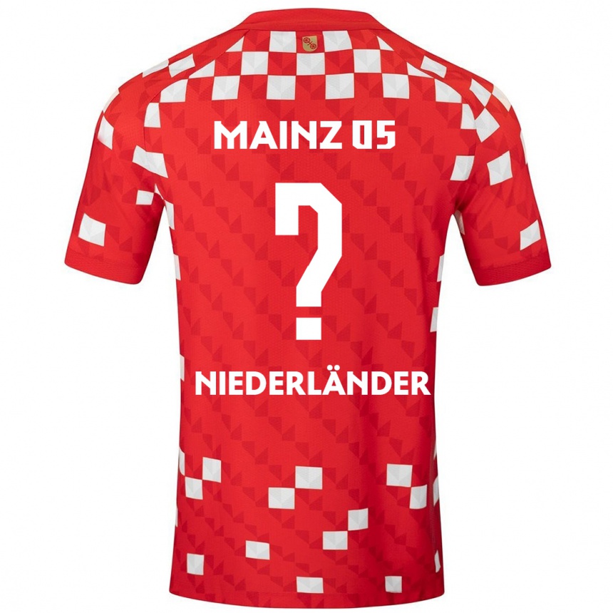 Niño Fútbol Camiseta Lennart Niederländer #0 Blanco Rojo 1ª Equipación 2024/25