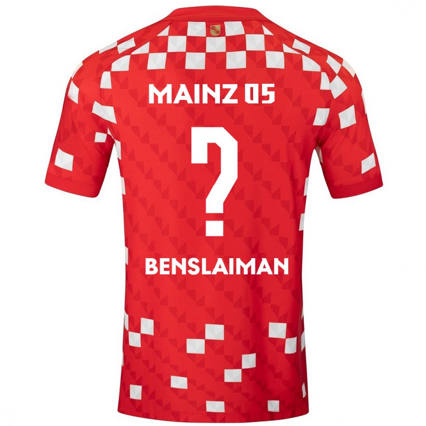 Niño Fútbol Camiseta Mohamed Benslaiman #0 Blanco Rojo 1ª Equipación 2024/25