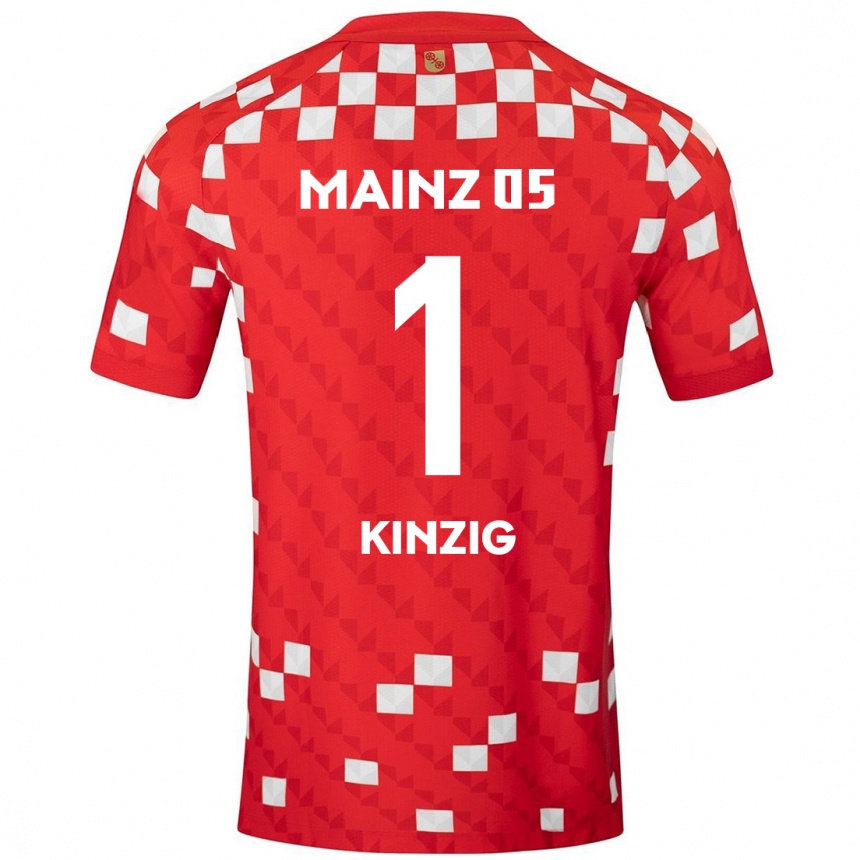 Niño Fútbol Camiseta Maximilian Kinzig #1 Blanco Rojo 1ª Equipación 2024/25