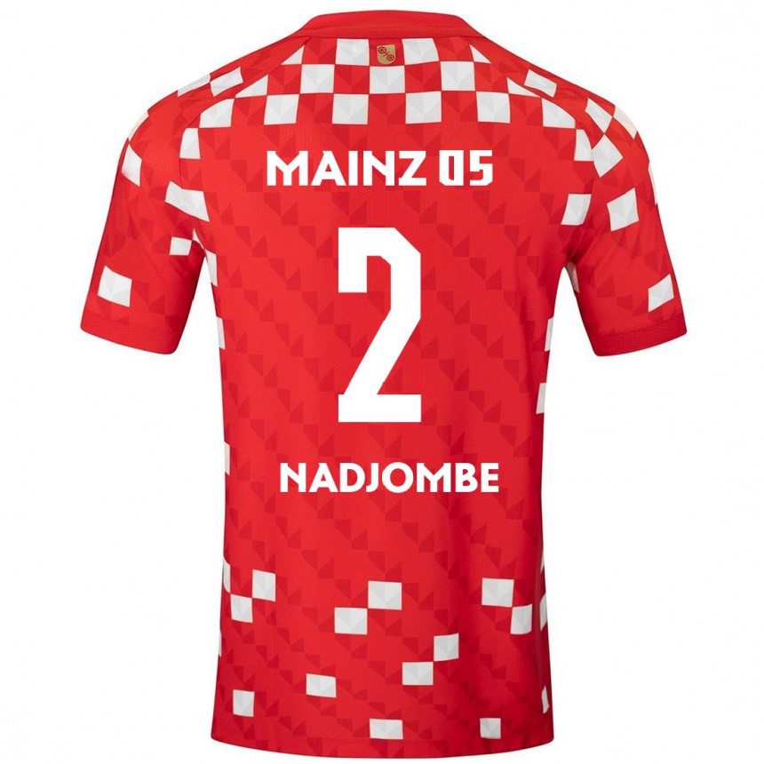 Niño Fútbol Camiseta Jean-Marie Nadjombe #2 Blanco Rojo 1ª Equipación 2024/25