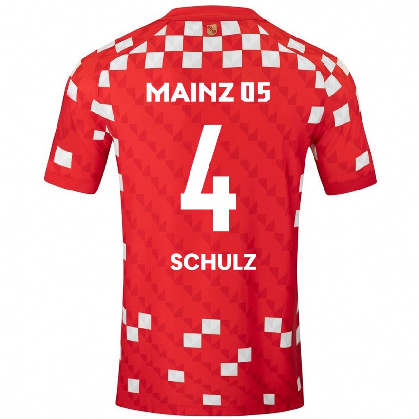 Niño Fútbol Camiseta Philipp Schulz #4 Blanco Rojo 1ª Equipación 2024/25