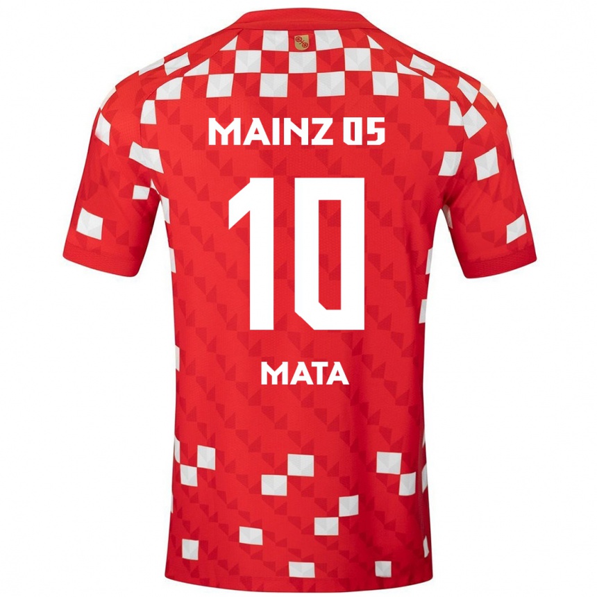 Niño Fútbol Camiseta Ken Mata #10 Blanco Rojo 1ª Equipación 2024/25