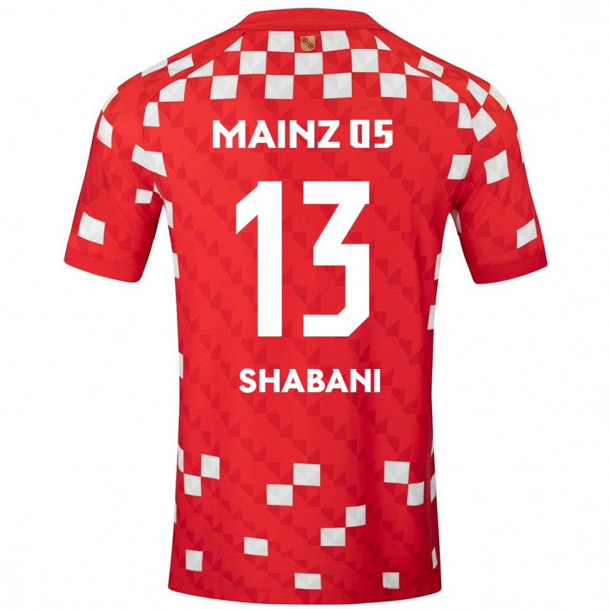 Niño Fútbol Camiseta Eniss Shabani #13 Blanco Rojo 1ª Equipación 2024/25