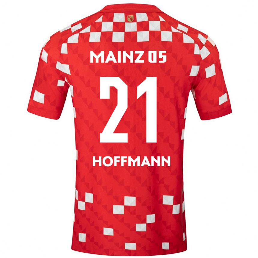 Niño Fútbol Camiseta Leon Hoffmann #21 Blanco Rojo 1ª Equipación 2024/25